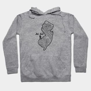 Get Lost Hiking Topographic Art Hike New Jersey State Map Hoodie